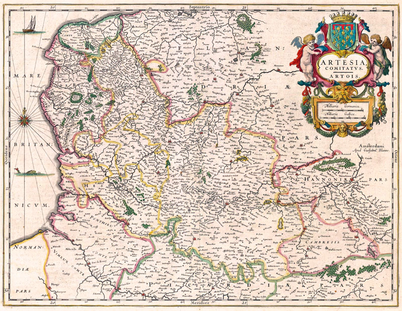 Artesia (Artois) Noord Frankrijk 1645 Willem Blaeu
